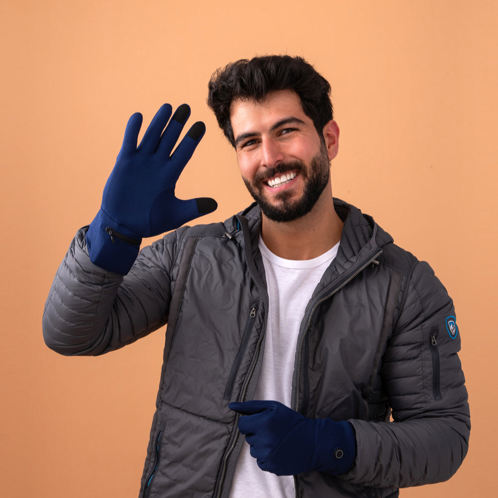 Thin Heated Gloves on Male Model